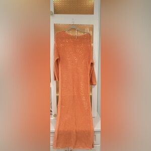 Young Fabulous and Broke Orange Santorini Crochet Maxi Dress Extra Small XS